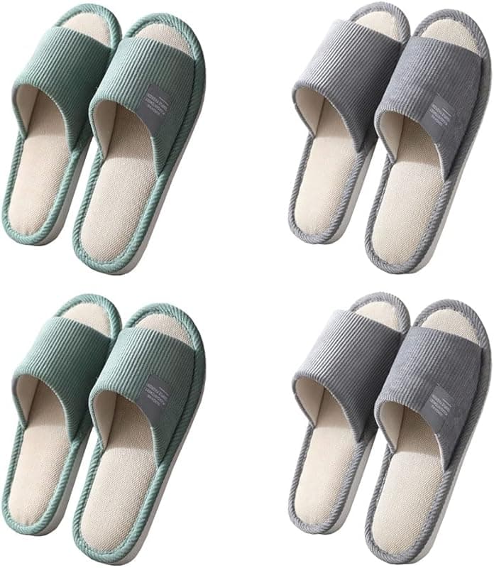 Teceyfeet Hotelslipper Baumwolle-Leinen